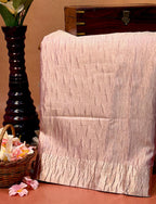 Ethereal Metallic Blush Pink Fancy Tissue Crush Saree
