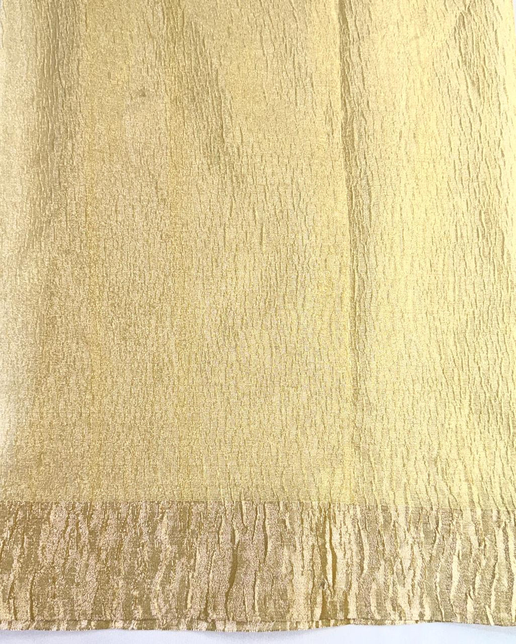 Fancy Tissue Crush Saree – Champagne Gold