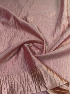 Ethereal Metallic Blush Pink Fancy Tissue Crush Saree
