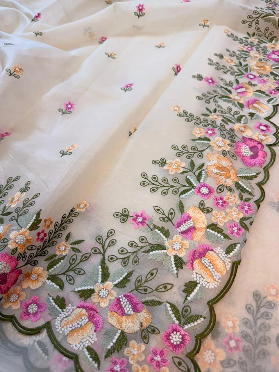 VISCOSE ORGANZA EMBROIDERY SAREE